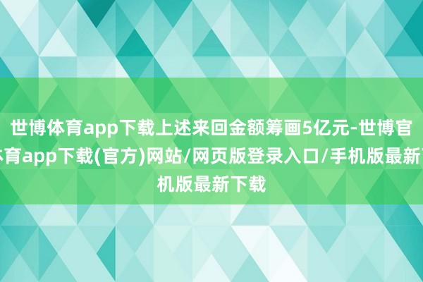 世博体育app下载上述来回金额筹画5亿元-世博官方体育app下载(官方)网站/网页版登录入口/手机版最新下载