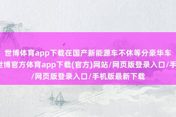 世博体育app下载在国产新能源车不休等分豪华车市集确当下-世博官方体育app下载(官方)网站/网页版登录入口/手机版最新下载