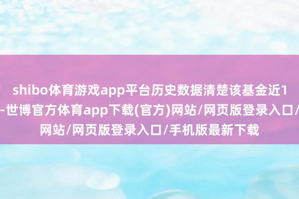 shibo体育游戏app平台历史数据清楚该基金近1个月高潮1.69%-世博官方体育app下载(官方)网站/网页版登录入口/手机版最新下载