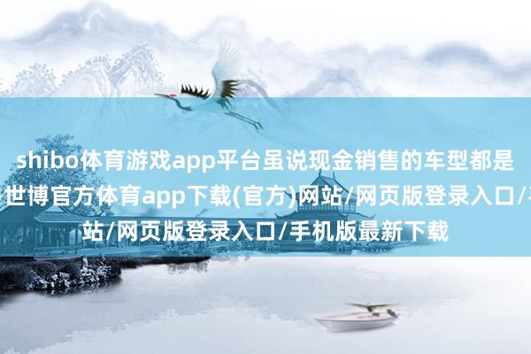 shibo体育游戏app平台虽说现金销售的车型都是2022年上市的-世博官方体育app下载(官方)网站/网页版登录入口/手机版最新下载